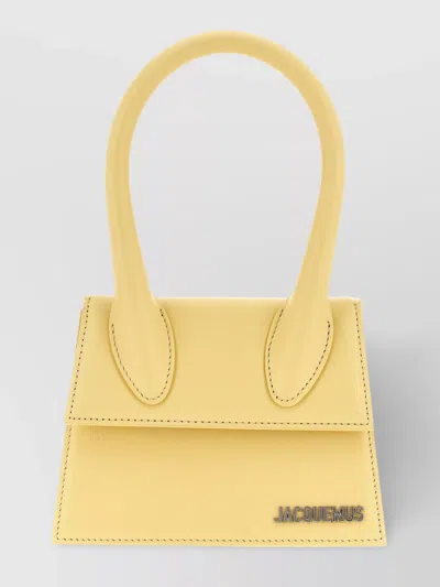 Jacquemus Medium Structured Top Handle Cross-body Bag In Yellow