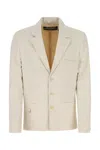 Jacquemus Men Melange Sand Linen Blend Linu Blazer In Beige