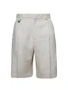 Jacquemus Beige Bermuda Shorts With Front Zip