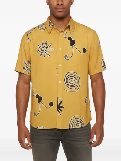 Pre-owned Jacquemus Melo Spiral-print Shirt In Yellow