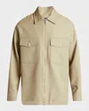 Jacquemus Le Blouson Montaigne Twill Overshirt In Beige