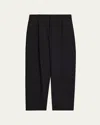 Jacquemus Men's Aero Pleated Wide-leg Pants In Black