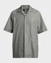 Jacquemus Men & Apos;s Cotton Herringbone Short-sleeve Shirt In Dark Khaki
