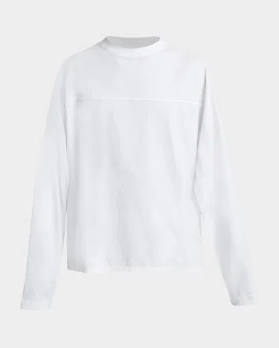 Jacquemus Men & Apos;s Embroidered Logo Long-sleeve Crewneck T-shirt In White