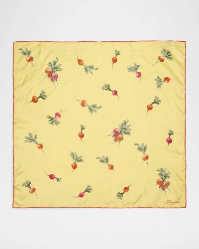 Jacquemus Men & Apos;s Radish-print Silk Scarf In Print Radi