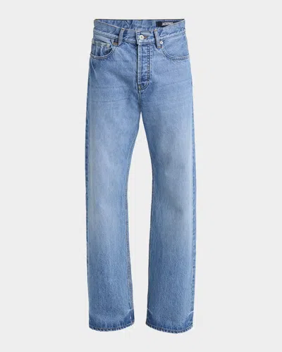 Jacquemus Men & Apos;s Stonewashed Denim Straight-leg Jeans In Blue