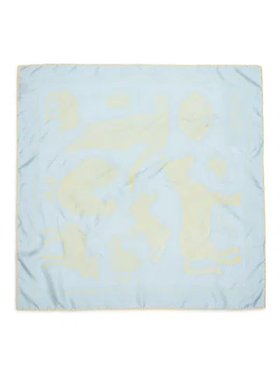 Jacquemus Men's Animal Motif Silk Scarf In Blue