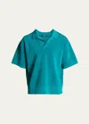Jacquemus Men's Bacino Polo Shirt In 340 - Turquoise
