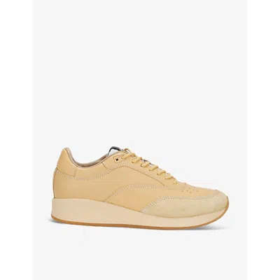 JACQUEMUS JACQUEMUS MENS BEIGE LA DADDY CHUBKY-SOLE LOW-TOP LEATHER TRAINERS