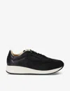 Jacquemus La Daddy Topstitched Leather Low-top Trainers In Black