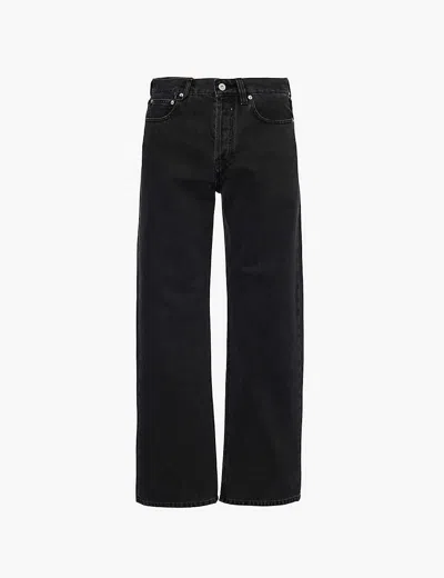 Jacquemus Le De Nimes Droit Straight-leg Mid-rise Recycled Denim-blend Jeans In Black