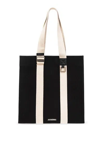 Jacquemus Men's Black Leather Tote Bag For Ss24