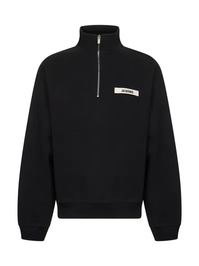 JACQUEMUS JACQUEMUS MEN BLACK THE GROS GRAIN ZIPPED-ROLLNECK SWEATSHIRT