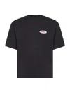 Jacquemus Le T-shirt Stazione Blu Crewneck T-shirt With Logo Patch On The Front In Cotton Jersey Man In Black
