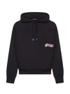 Jacquemus Cotton Sweatshirt With Embroidered Varsity Patch In Black