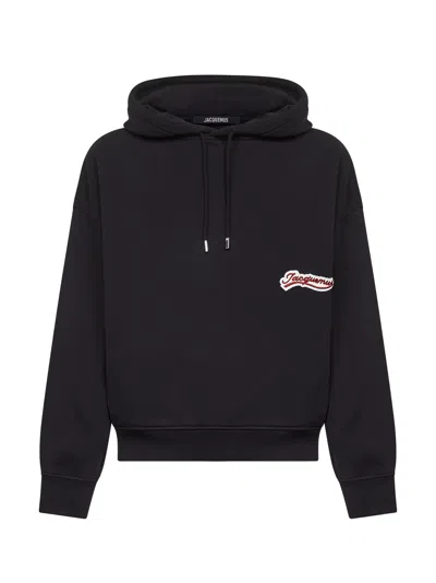 JACQUEMUS JACQUEMUS MEN BLUE VARSITY EMBROIDERY HOODIE