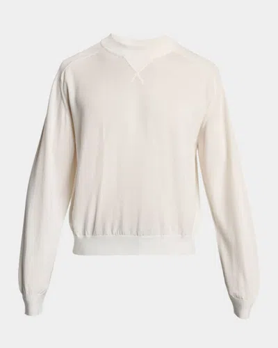 Jacquemus Men's Brode Embroidered Logo Crewneck Sweater In Gray