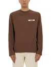 Jacquemus Basic Crew Neck T-shirt With Long Sleeves In Brown