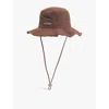 Jacquemus Womens Brown Le Bob Artichaut Script-hardware Large-brim Cotton Bucket Hat In Brown