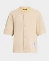 Jacquemus Men's Button-down Baseball Shirt In Gold