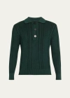 JACQUEMUS MEN'S CABLE-KNIT SWEATER WITH SAILOR COLLAR