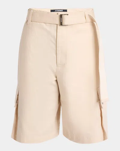 JACQUEMUS MEN'S CARGO BERMUDA SHORTS