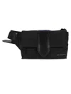 Jacquemus The Bambino Flap Bum Bag In Nylon With Smooth Leather Details In Black