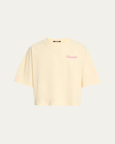 Jacquemus Men's Corto Boxy T-shirt In Uni Club Beige