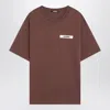 Jacquemus Gros Grain Cotton Crew-neck T-shirt In Brown