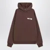 Jacquemus Gros Grain Hooded Sweatshirt In Brown
