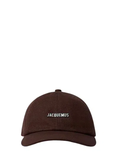 Jacquemus Men's Cotton Logo Hat With Adjustable Back Closure In Brown
