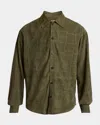 Jacquemus La Chemise Croc Embossed Goatskin Suede Button-up Shirt In Khaki
