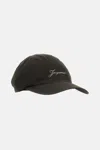 Jacquemus Dark Brown Solid Logo Baseball Hat In Dark Brown