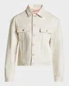 Jacquemus La Veste De-nîmes Denim Jacket In Off-white/red Stripe