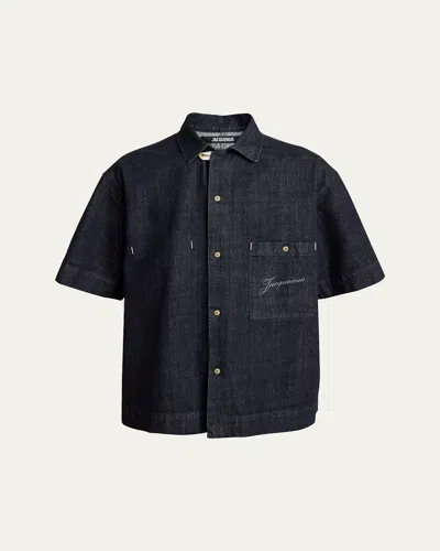 JACQUEMUS MEN'S DE-NÎMES DENIM SHIRT