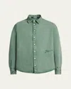 Jacquemus Simon Logo-embroidered Denim Shirt In Green
