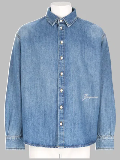 Jacquemus Men's Denim Button-up Shirt In Animal Print