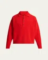 Jacquemus Men's Doppio Wool And Nylon Cardigan In Red