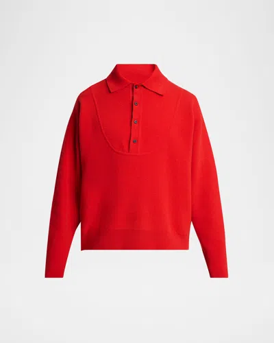 Jacquemus Men's Doppio Wool And Nylon Cardigan In Red