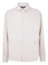 Jacquemus Simon Denim Long Sleeve Embroidered Shirt In White