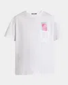 Jacquemus Classic Crew Neck T-shirt With Transparent Chest Pocket In Ice Print White