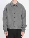 Jacquemus Mens Grey Feltro Pointed-collar Wool Bomber Jacket In Gray