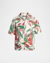 Jacquemus Fonccio Cotton Shirt With Abstract Vegetable Print In Multi