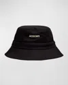 Jacquemus Men's Gadjo Bow Bucket Hat In Black