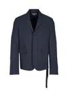 Jacquemus La Veste Piccinni Belted Jacket Featuring Notch Lapels In Blue
