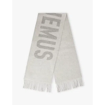 Jacquemus Womens Grey L'echarpe Wool-knitted Fringed Scarf