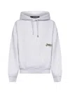 Jacquemus Men Grey Varsity Embroidery Hoodie In White