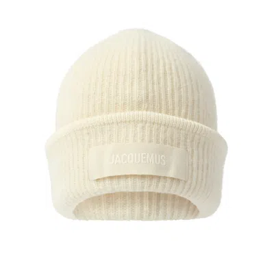 Jacquemus Men's Gros Grain Beanie In Off White