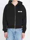 Jacquemus The Gros Grain Zip-up Hooded Sweatshirt In Black