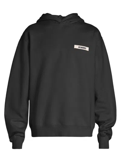 Jacquemus Men's Gros Grain Hoodie In Black